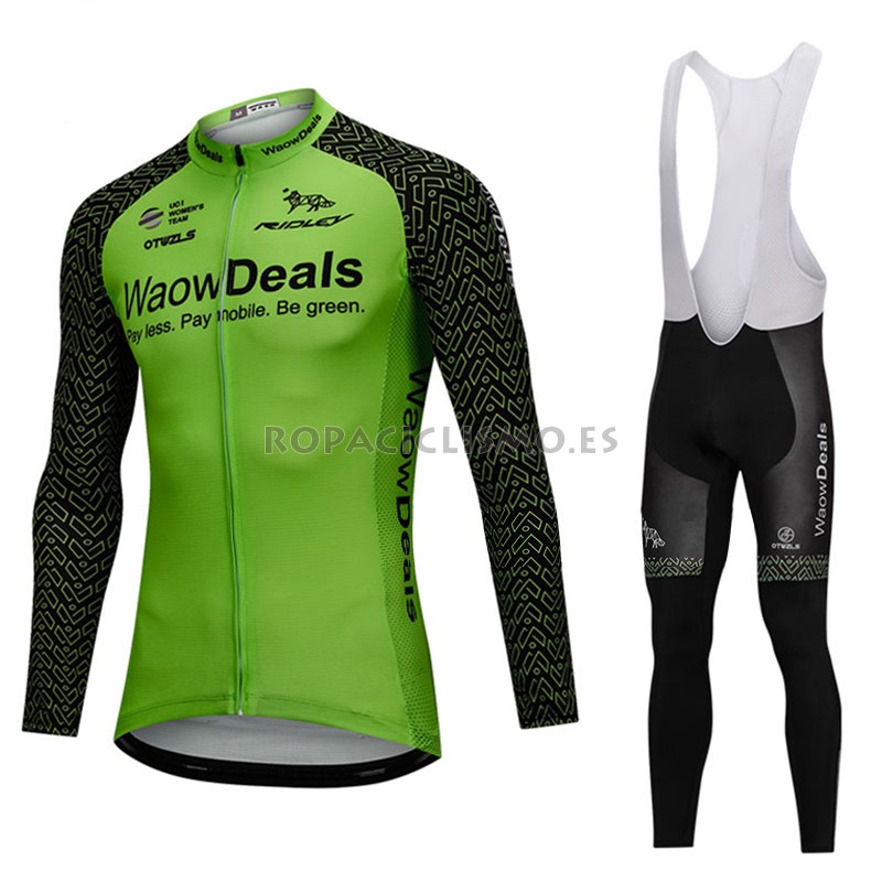 Maillot Waowdeals Tirantes Mangas Largas 2018 Verde Y Negro